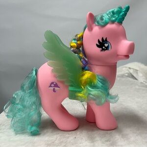 Large Pink Unicorn pony glow in the dark wings Colorful Hair Mushroom toy